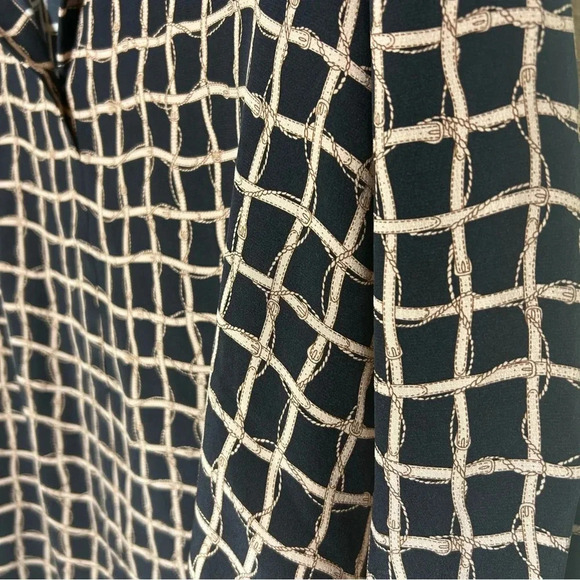 NWT Catherine Gee Equestrian Print Silk Blouse Size Small - Picture 2 of 9